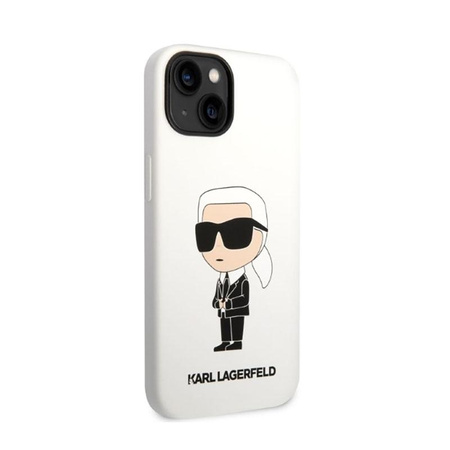 Karl Lagerfeld Silicone NFT Ikonik - pouzdro pro iPhone 14 Plus (bílé)