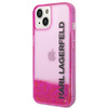 Karl Lagerfeld Liquid Glitter Translucent Elongated Logo Case - iPhone 14 Plus Case (rosa)