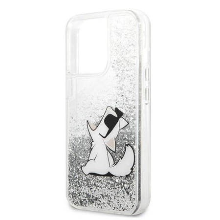 Karl Lagerfeld Liquid Glitter Choupette Fun - iPhone 13 Pro Max Case (silver)