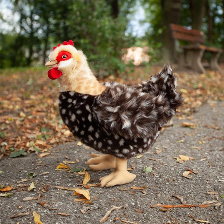 Rappa - Mascotte realistica in peluche Gallina con uovo in piedi 33 cm Eco-Friendly