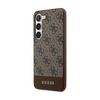 Pouzdro Guess 4G Bottom Stripe Metal Logo Collection - Samsung Galaxy S24+ (hnědé)