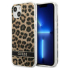 Guess Leopard Electro Stripe - Coque pour iPhone 13 mini (Marron)