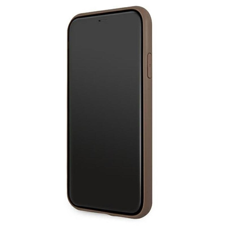 Guess 4G Printed Stripe - Coque pour iPhone 11 (marron)