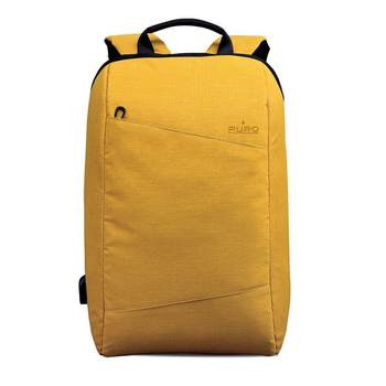 PURO Byday - Rucksack mit externem USB-Anschluss für MacBook Pro 15" / Notebook 15.6" (gelb)