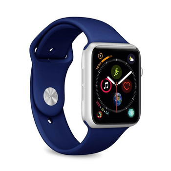 PURO ICON - Elastisches Sportarmband für Apple Watch 42/44/45 mm (S/M & M/L) (navy blue)