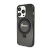 Guess Ring Stand Script Glitter MagSafe - iPhone 15 Pro Tasche (schwarz)