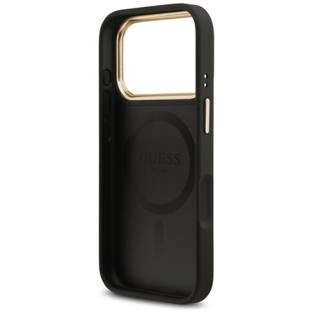 Guess Grained Strass Logo MagSafe - Hülle iPhone 17 Pro (schwarz)