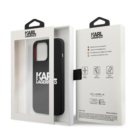 Karl Lagerfeld Silikon Stack Logo - iPhone 13 Pro Max Tasche (schwarz)