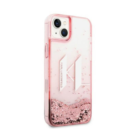 Karl Lagerfeld Liquid Glitter Big Logo Case - Coque pour iPhone 14 Plus (rose)