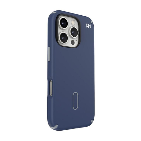 Speck Presidio2 Pro ClickLock & MagSafe - Coque pour iPhone 16 Pro (Bleu Littoral / Gris Poussière / Blanc)