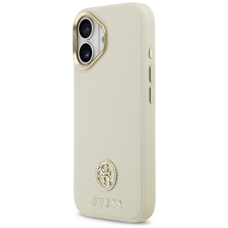 Guess Grained Strass Logo MagSafe - Case iPhone 17 (beige)