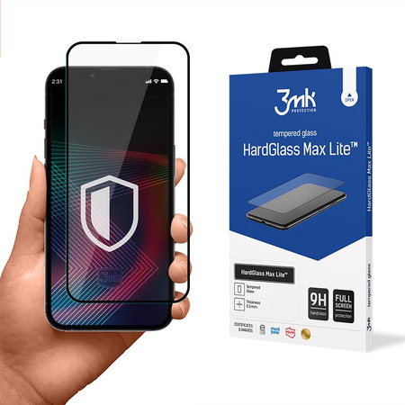 3mk HardGlass Max Lite - Szkło hartowane do iPhone 14 Pro (Czarny)