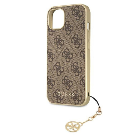 Guess 4G Charms Collection - Coque pour iPhone 13 (marron)