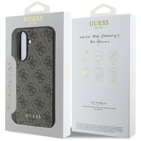 Guess 4G Charms Collection - pouzdro pro Samsung Galaxy A36 5G (hnědé)