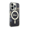 Guess Golden Marble MagSafe - iPhone 14 Pro Case (Black)