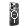 Guess Golden Marble MagSafe - Case for iPhone 14 Pro (Black)