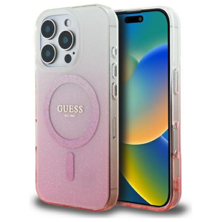 Guess IML Glitter Gradient MagSafe - iPhone 16 Pro tok (rózsaszín)