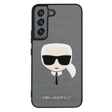 Karl Lagerfeld Saffiano Ikonik Karl`s Head - Etui Samsung Galaxy S22 (srebrny)