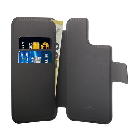 PURO Folio MagSafe Case - Case for iPhone 15 Plus / 14 Plus / 12 Pro Max (black)