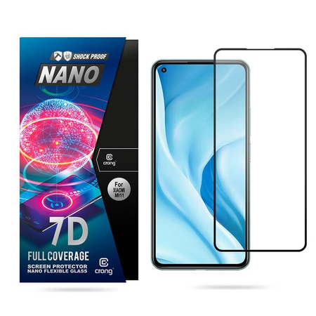 Crong 7D Nano Flexible Glass - nerozbitné 9H hybridní sklo pro celou obrazovku Xiaomi Mi 11 Lite 5G