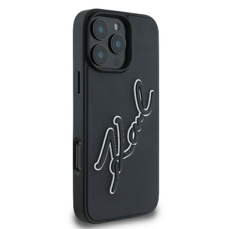 Karl Lagerfeld 3D Rubber Bicolor Signature - iPhone 16 Pro Case (black)