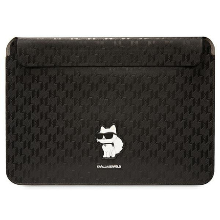 Karl Lagerfeld NFT Saffiano Monogram Iconic Choupette Sleeve - 14" Notebook Case (Black)