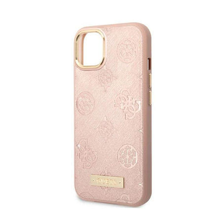 Guess Plaque logo Peony MagSafe - Etui iPhone 13 (rose)