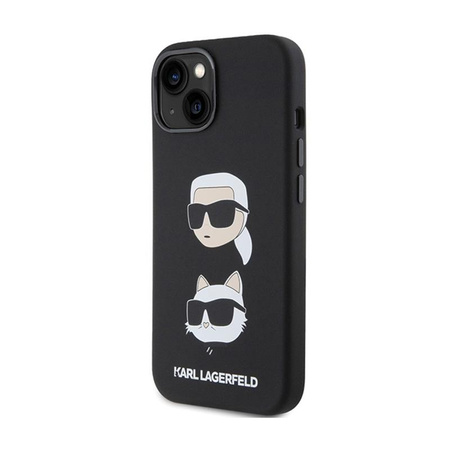 Karl Lagerfeld Silicone Karl & Choupette Heads - iPhone 15 Plus Tasche (schwarz)