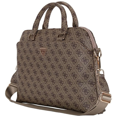 Guess 4G Zipper Pocket Triangle Logo - Laptop Bag 15" (brown)