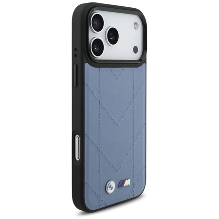 Etui do iPhone 17 Pro Max MagSafe BMW M Oryginalny Skórzany Niebieski Case