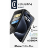Cellularline Book Agenda - Case for iPhone 15 Pro Max with MICROBAN coating (black)