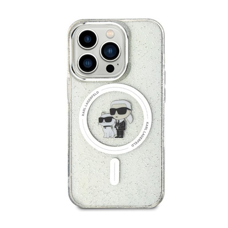 Karl Lagerfeld Karl & Choupette Glitter MagSafe - iPhone 14 Pro tok (átlátszó)