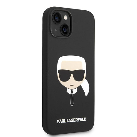 Karl Lagerfeld Silikon Ikonik Karl's Head MagSafe - Hülle für iPhone 14 Plus (Schwarz)