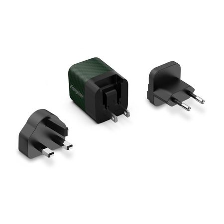 Energizer Ultimate - Ładowarka sieciowa Multiplug EU / UK / US GaN 20W PD (Zielony)