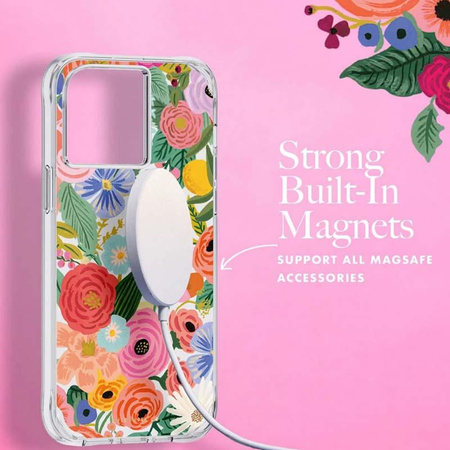 Rifle Paper Clear MagSafe - pouzdro pro iPhone 14 Pro Max (Garden Party Blush)