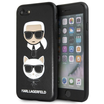 Karl Lagerfeld Embossed Case Karl & Choupette - Coque iPhone SE 2020 / 8 / 7 (noir)