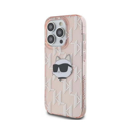 Karl Lagerfeld IML Choupette Head & Monogram - pouzdro pro iPhone 13 Pro (růžové)