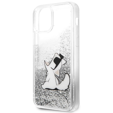 Karl Lagerfeld Liquid Glitter Choupette Fun - iPhone iPhone 12 / iPhone 12 Pro Case (silver)