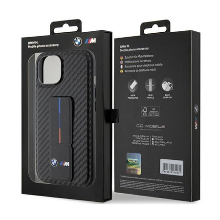 BMW Grip Stand Smooth & Carbon - iPhone 15 Case (black)