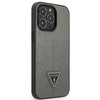 Guess Saffiano háromszög logós tok - iPhone 13 Pro tok (ezüst)