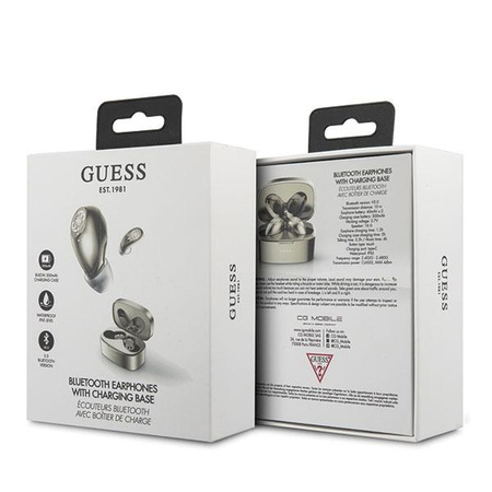 Guess Wireless Earphones 5.0 4H - TWS headphones + docking station (gold)