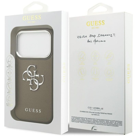 Guess Grained Big 4G Classic Logo - Pouzdro iPhone 17 Pro (hnědé)