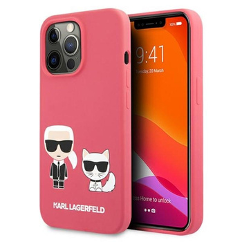 Karl Lagerfeld Silikonové pouzdro Karl & Choupette - iPhone 13 Pro Max (fuchsiová)