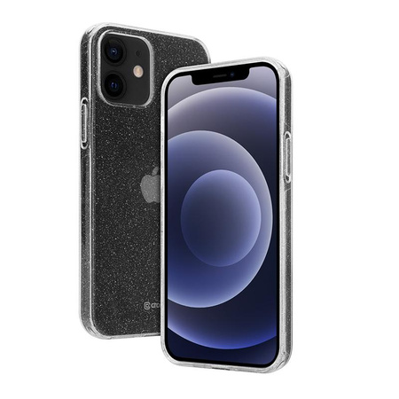 Crong Glitter Case - Coque iPhone 12 / iPhone 12 Pro (Transparent/Argent)