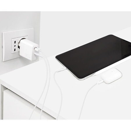 PURO Mini Fast Travel Charger - Szybka ładowarka sieciowa USB-A + USB-C Power Delivery 30W (biały)