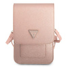 Guess Wallet Saffiano Triangle Logo Phone Bag - Smartphone and Accessory Bag (Pink)