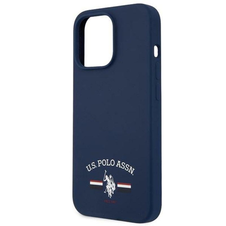 US Polo Assn szilikon logó - iPhone 13 Pro tok (tengerészkék)