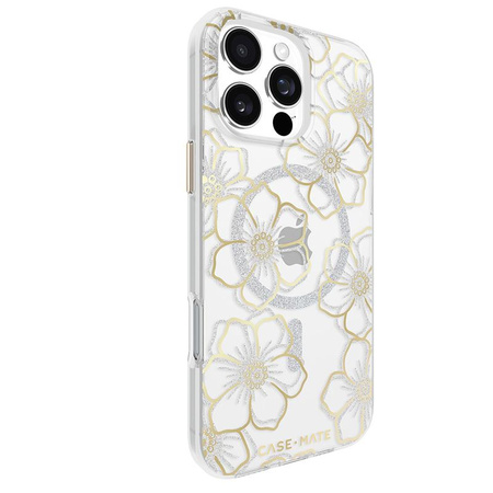 Pouzdro Case-Mate Floral Gems MagSafe - iPhone 16 Pro Max (zlaté)