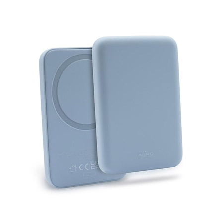 PURO Slim PowerMag Power Bank - 4000 mAh MagSafe Induktions-Powerbank (Powder Blue)