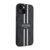 Guess 4G Coque MagSafe à rayures imprimées pour iPhone 14 Plus (Noir)